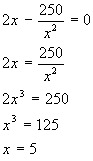 x=5