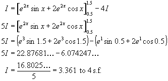 Solve for I  and evaluate