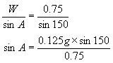 sin A = 0.125*g*sin(150)/0.75