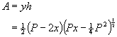 Area = 1/2 x base x height