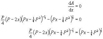 Set derivative to zero
