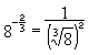 8^(-2/3) = reciprocal of (cube root of 8) squared