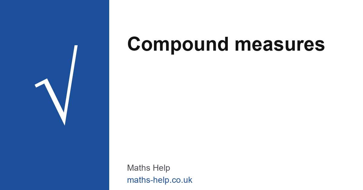 Compound Measures — GCSE Maths